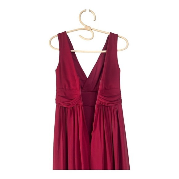 Sleeveless Draped Chiffon Maxi Dress Front Slit STYLE‎ 2894 Dessy Collection NEW - Picture 7 of 15